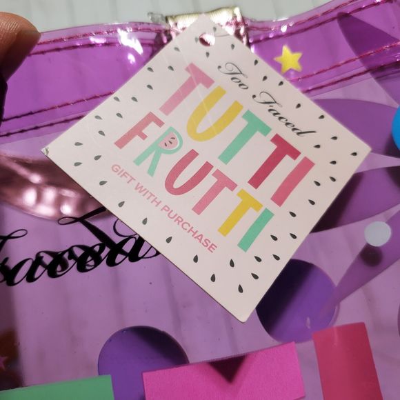 Too Faced Tutti Frutti Collection Tote Bag Limited Edition Clear Vinyl Tote Bag - Picture 13 of 15